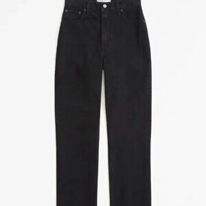 Abercrombie Ultra High Rise 90s Straight Jean in saturated black Size 31